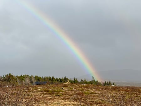 051923 Thingveiller cabin rainbow