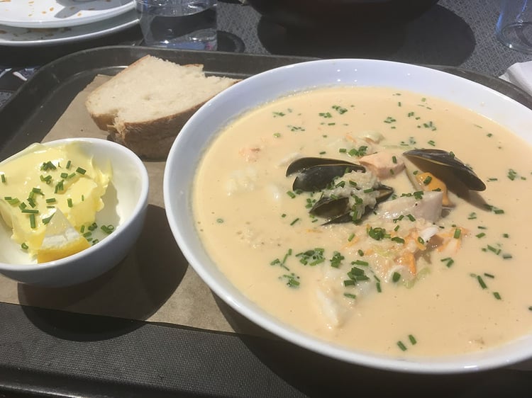 Bowl of fish soup