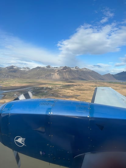 Landing at the Hofn Airport