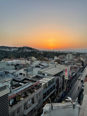 Athens Attic sunset