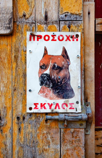 Athens Bad Dog sign