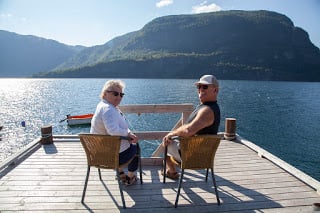 Susan and Clay on dock