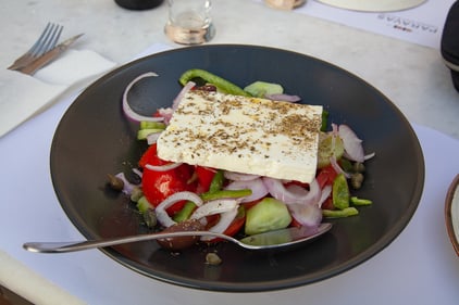 Naxos Chalki lunch Greek salad