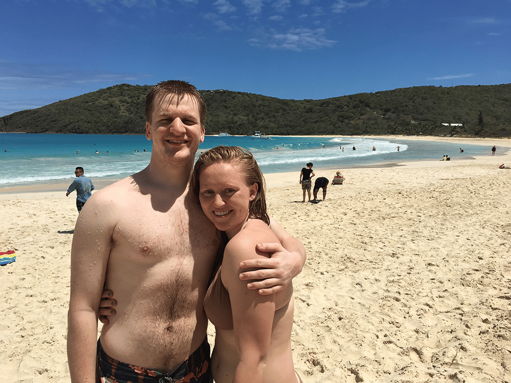 Nicola and Tyler on Flamenco Beach